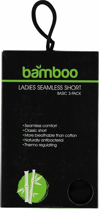 Apollo Seamless Dames Short Bamboe Onderboek Met Pijpjes Naadloos Zwart 3-Pack - Maat L 6 Apollo Seamless Dames Short Bamboe Onderboek Met Pijpjes Naadloos Zwart 3-Pack - Maat L - Afbeelding 4