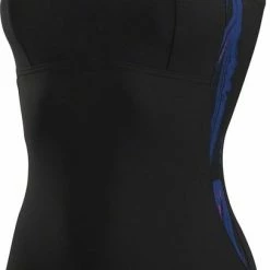 Speedo - LunaLustre Printed Shaping One Piece - Zwart/Blauw - Maat 46