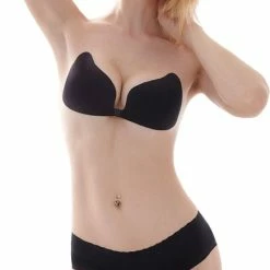 Phannie Strapless Plak BH Push Up Met Clipsluiting - Cup C - Zelfklevend & Herbruikbaar - Zwart