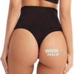 Wow Peach String Shaper Zwart Maat L | Thong Shaper | Corrigerend String |Onzichtbare String | String Met Hoge Taille |Shape Wear |High Waist String |Dames |Correctie Ondergoed|Naadloos String |seamless Thong |Afslank -Badmode Verkoop 457x840 3