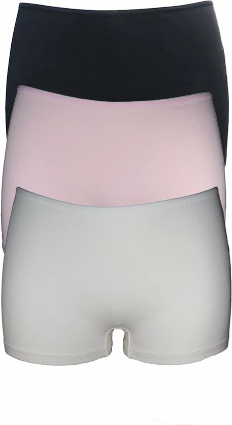 VANILLA - Dames Boxershort, Dames Ondergoed - 3 Stuks - Egyptisch Katoen - Zwart,Roze,Wit - SH3573 - L 4 VANILLA - Dames Boxershort, Dames Ondergoed - 3 Stuks - Egyptisch Katoen - Zwart,Roze,Wit - SH3573 - L - Afbeelding 2