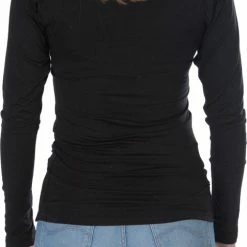 ConfidenceForAll® Dames Premium Anti Zweet Shirt Met Ingenaaide Okselpads - Zijdezacht Modal En Verkoelend Katoen - Maat M Zwart Lange Mouw -Badmode Verkoop 478x840