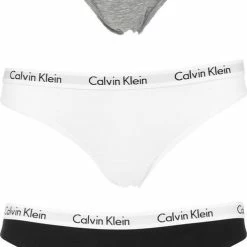 Calvin Klein Dames Slips (3-pack) - Zwart, Wit, Grijs - Maat XS -Badmode Verkoop 497x840 2