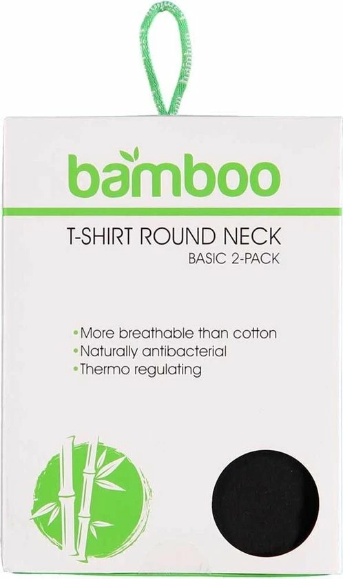 Apollo Bamboo T-shirts Women Basic 2 Pak Black Ronde Hals Maat L 6 Apollo Bamboo T-shirts Women Basic 2 Pak Black Ronde Hals Maat L - Afbeelding 4