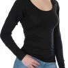 ConfidenceForAll® Dames Premium Anti Zweet Shirt Met Ingenaaide Okselpads - Zijdezacht Modal En Verkoelend Katoen - Maat M Zwart Lange Mouw -Badmode Verkoop 501x840 2