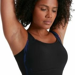 Speedo - LunaLustre Printed Shaping One Piece - Zwart/Blauw - Maat 46 -Badmode Verkoop 503x840 1