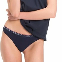 Tommy Hilfiger - Dames 3-Pack Thong Stings Blauw Rood Wit - XS -Badmode Verkoop 518x840
