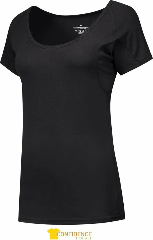 ConfidenceForAll® Dames Premium Anti Zweet Shirt Met Ingenaaide Okselpads - Zijdezacht Modal En Verkoelend Katoen - Maat S Zwart 8 ConfidenceForAll® Dames Premium Anti Zweet Shirt Met Ingenaaide Okselpads - Zijdezacht Modal En Verkoelend Katoen - Maat S Zwart - Afbeelding 6