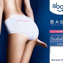 Sloggi Basic+ Dames Midi Slip - 4-pack - Zwart - Maat 42 -Badmode Verkoop 550x333