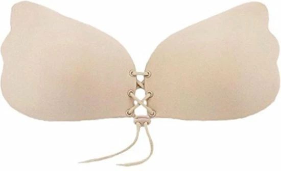 LYVION Strapless Plak BH - Met Push Up Door De Vetersluiting - Lingerie - Beige - Plakbeha A 7 LYVION Strapless Plak BH - Met Push Up Door De Vetersluiting - Lingerie - Beige - Plakbeha A - Afbeelding 5