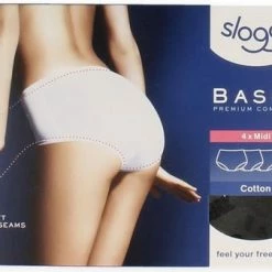 Sloggi Basic+ Dames Midi Slip - 4-pack - Zwart - Maat 46 -Badmode Verkoop 550x337 13