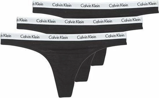 Calvin Klein 3-pack String Dames - Zwart - Maat S 7 Calvin Klein 3-pack String Dames - Zwart - Maat S - Afbeelding 5