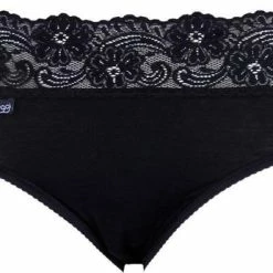 Sloggi Romance Dames Midi Slip Met Kant - Zwart - Maat 40