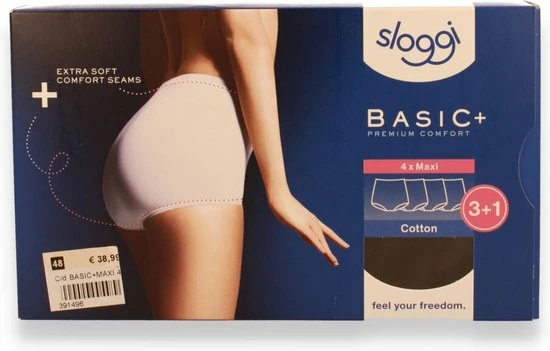 Sloggi Basic+ Dames Maxi Slip - 4-pack - Zwart - Maat 48 27 Sloggi Basic+ Dames Maxi Slip - 4-pack - Zwart - Maat 48 - Afbeelding 25