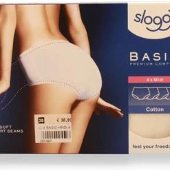 Sloggi Basic+ Dames Midi Slip - 4-pack - Wit - Maat 42 -Badmode Verkoop 550x353 2