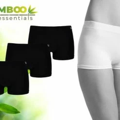 Bamboo Essentials - Naadloos Ondergoed Dames - Bamboe - 3 Stuks - Hipster Dames - Zwart - M - Boxershort Dames - Lingerie - Onderbroeken Dames - Dames Slips -Sloggi Ondergoed Dames