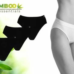 Bamboo Essentials - Naadloos Ondergoed Dames - Bamboe - 3 Stuks - Slips - Zwart - M - Lingerie - Onderbroeken Dames - Dames Slips -Sloggi Ondergoed Dames
