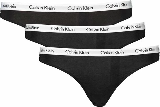 Calvin Klein 3-pack String Dames - Zwart - Maat S 6 Calvin Klein 3-pack String Dames - Zwart - Maat S - Afbeelding 4