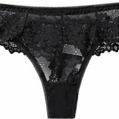 Merkloos Vrouw Kant Ondergoed - Zwart&Wit Strings - Gratis Vervoer- Kanten Lingerie - Transparante Thong Uitgehold - Maat XL -Badmode Verkoop 550x386 6
