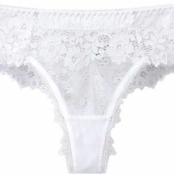 Merkloos Vrouw Kant Ondergoed - Zwart&Wit Strings - Gratis Vervoer- Kanten Lingerie - Transparante Thong Uitgehold - Maat XL -Badmode Verkoop 550x387