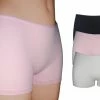 VANILLA - Dames Boxershort, Dames Ondergoed - 3 Stuks - Egyptisch Katoen - Zwart,Roze,Wit - SH3573 - L