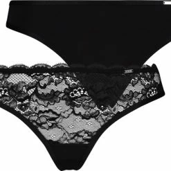 Hunkemöller Lingerie Dames 2-pack Strings Angie - Zwart - Maat M