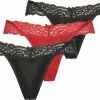 Hunkemöller Dames Lingerie 3-pack Strings Willow - Zwart - Maat M -Badmode Verkoop 550x408