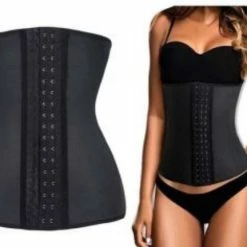 Merkloos Waist Trainer Korset - Corset 100% Latex - Kim Kardashian - Waist Shaper - Waist Trainer Latex - Latex Waist Trainer Body - Zwart / Black