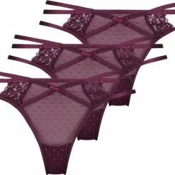 Hunkemöller Dames Lingerie 3-pack String Melda - Paars - Maat S -Badmode Verkoop 550x432 7