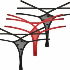 Hunkemöller Dames Lingerie 3-pack String Melda - Zwart - Maat L -Badmode Verkoop 550x443 5