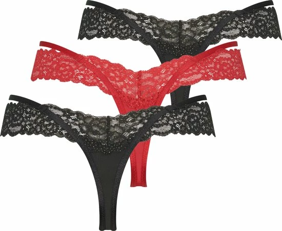 Hunkemöller Dames Lingerie 3-pack Strings Willow - Zwart - Maat S 4 Hunkemöller Dames Lingerie 3-pack Strings Willow - Zwart - Maat S - Afbeelding 2