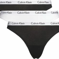 Calvin Klein 3-pack String Dames - Zwart, Wit - Maat S