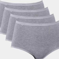 Sloggi Basic+ Dames Maxi Slip - 4-pack - Lichtgrijs - Maat 48