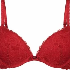 Hunkemöller Dames Lingerie Voorgevormde Push-up Beugel Bh Maya - Rood - Maat D80