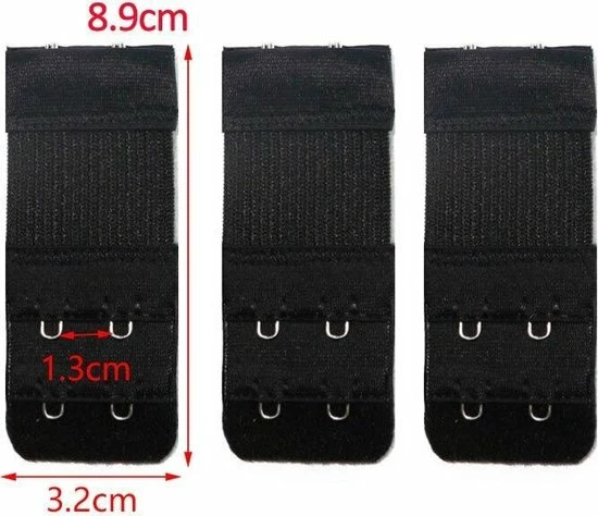 Trendfield BH Verlengstuk 2 Haakjes - 3Pack- Zwart 6 Trendfield BH Verlengstuk 2 Haakjes - 3Pack- Zwart - Afbeelding 4