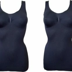 Belucci Corrigerend Onderhemdje Dames 2pack Zwart Maat M/L