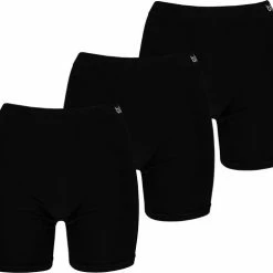 Apollo Seamless Dames Short Bamboe Onderboek Met Pijpjes Naadloos Zwart 3-Pack - Maat M