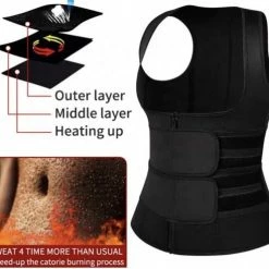 Wow Peach - Sport Body Shaper Vest - Corrigerende Top - Work Out - Afslanken - Sweat Shapewear - Verstelbaar - Zwart - Medium -Badmode Verkoop 550x492 9