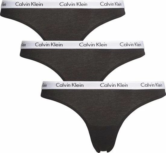 Calvin Klein 3-pack String Dames - Zwart - Maat S 8 Calvin Klein 3-pack String Dames - Zwart - Maat S - Afbeelding 6