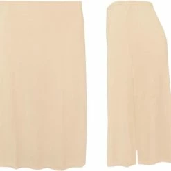 Merkloos Lange Dames Onderrok - Met Split - Beige/Huid - Maat S/M (715)