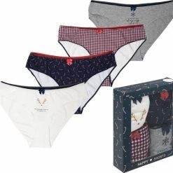 Happy Shorts Dames Kerst Slips Onderbroeken 4-Pack - Maat XL -Badmode Verkoop 550x519 1