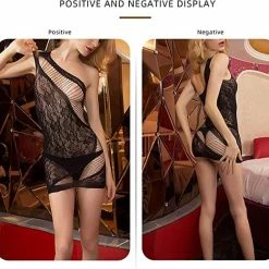 Merkloos Dames Lingerie Set - Sexy Babydoll - Bodysuit Mesh Nachtkleding - Pak Van 8 -Badmode Verkoop 550x521 2