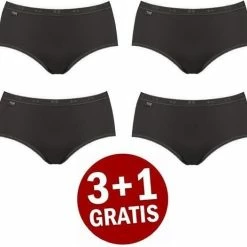 Sloggi Basic+ Dames Midi Slip - 4-pack - Zwart - Maat 38 -Badmode Verkoop 550x526 11
