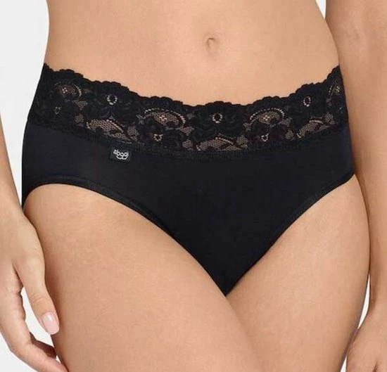 Sloggi Romance Dames Midi Slip Met Kant - Zwart - Maat 40 14 Sloggi Romance Dames Midi Slip Met Kant - Zwart - Maat 40 - Afbeelding 12