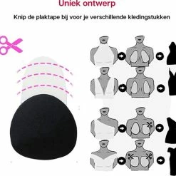 Phannie Plak BH Push Up - Onzichtbare Zelfklevende Straploze Plak Beha - Herbruikbaar - Zwart - M -Badmode Verkoop 550x529 3