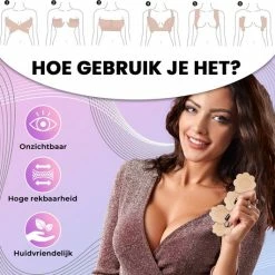 Merkloos Strapless Boob Tape Met Tepelcovers - Plak BH Voor Push Up - Fashion Borst Tape - Nipple Covers - Tepelplakkers -Badmode Verkoop 550x531 6