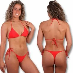 DERRINS STRING BIKINI Rood - Bikini Dames - Bikini Set - Sexy Bikini - Bikini Meisjes - High Waist Bikini