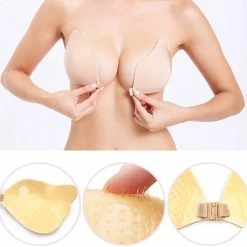 Phannie Strapless Push Up Plak BH Met Clipsluiting - Cup D - Zelfklevend & Herbruikbaar - Nude -Badmode Verkoop 550x535 4
