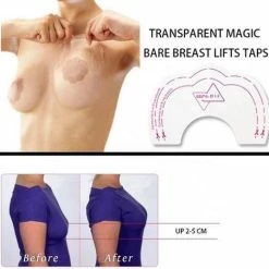 Borvat® | Plak BH - Borst Lift - Boob Lift - Decolleté - Push Up BH - Push Up Tape - Borst Lift Tape - Transparant - 10 Stuks (5 Paar) -Badmode Verkoop 550x536 10