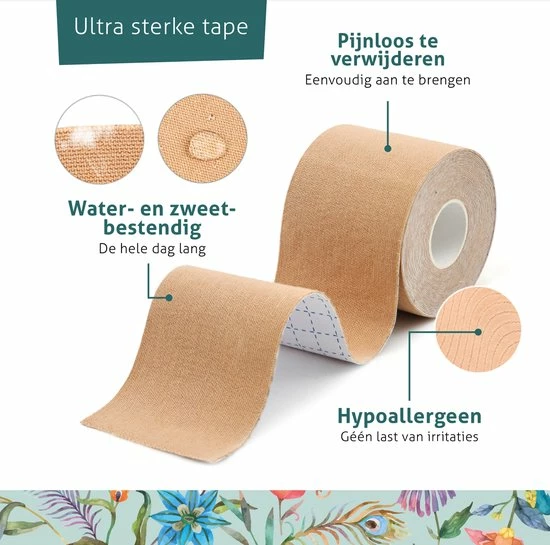 VitalJoy Boob Tape – Boobtape – BH Tape – Fashion Tape – 5 Meter – Beige – 5 Cm Breed – Naturel 9 VitalJoy Boob Tape – Boobtape – BH Tape – Fashion Tape – 5 Meter – Beige – 5 Cm Breed – Naturel - Afbeelding 7